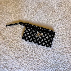 Vera Bradley Purdue University Front Zip Wristlet